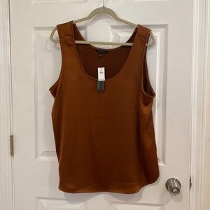 Banana Republic satin tank blouse - auburn (brown) size XL